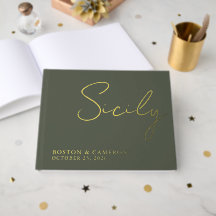 Elegant Green Gold Minimal Modern Italian Wedding