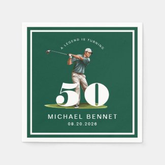 Elegant Green Golf 50th Birthday