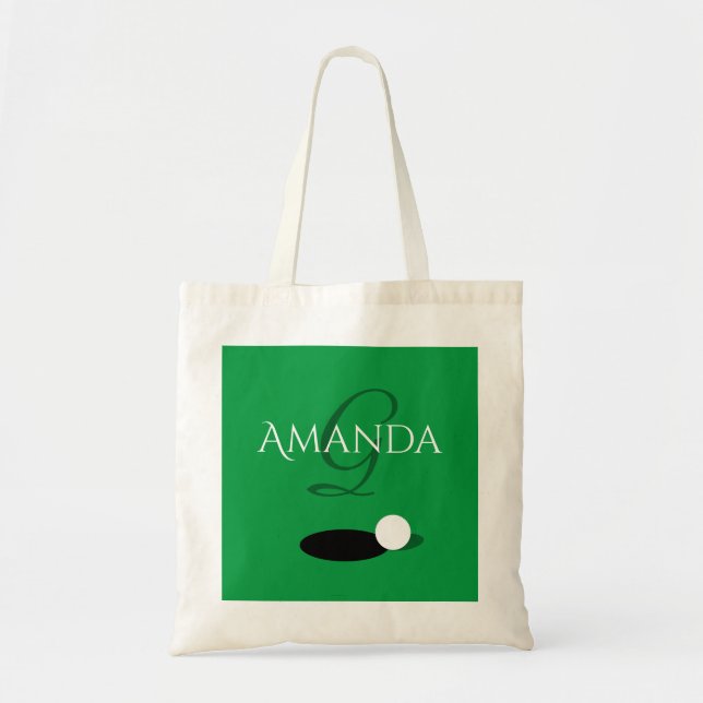 Elegant green golf sport tote bag gift for golfer (Front)
