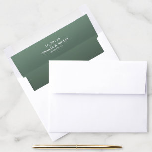 Elegant Green Gradient Minimalist Envelope Liner