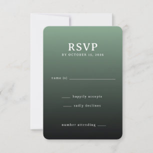 Elegant Green Gradient RSVP Card