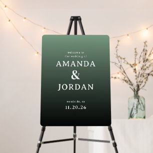 Elegant Green Gradient Wedding Sign