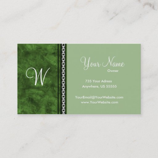 Customizable Elegant Green Grunge Business Cards