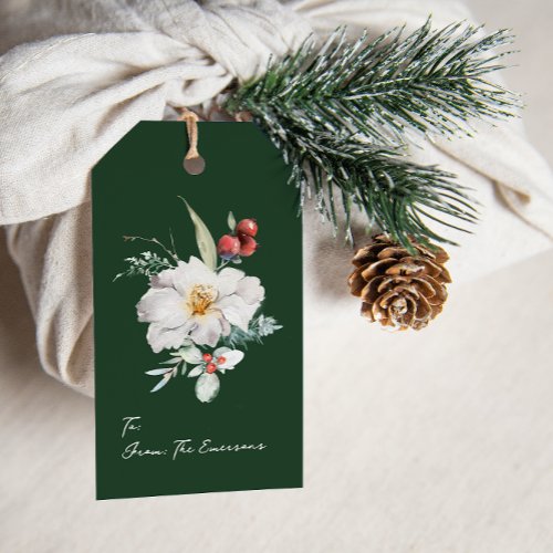 Elegant Green Holiday Gift Tags