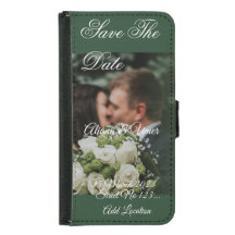 Elegant Green kiss Save the Date
