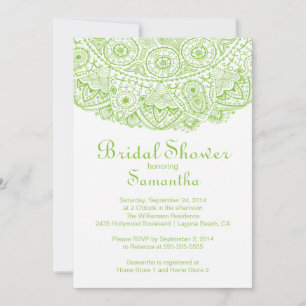 Elegant Green Lace Bridal Shower Invitation