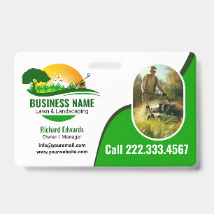 Elegant Green Landscaping Gardening Services Badge