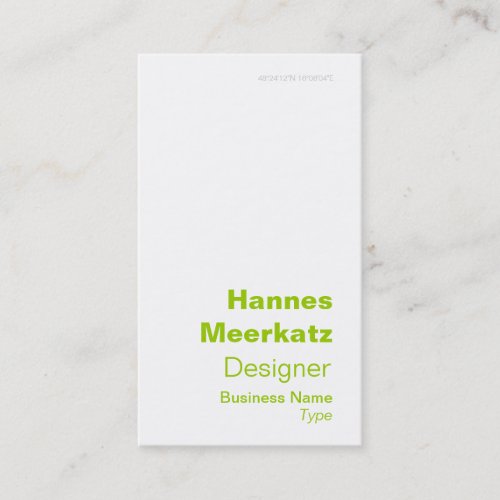 Elegant Green Latitude and Longitude Business Card
