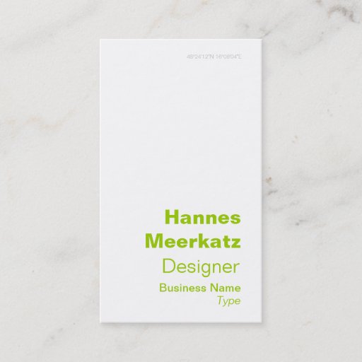 Customizable Elegant Green Latitude and Longitude Business Card