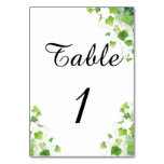 Elegant Green Leaf Table Number