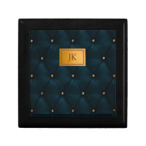 Elegant Green Leather,Diamonds,Monogram  Gift Box