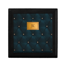 Elegant Green Leather,Diamonds,Monogram  Gift Box