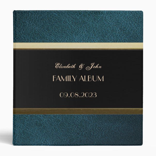 Elegant Green Leather Look 3 Ring Binder (Front)