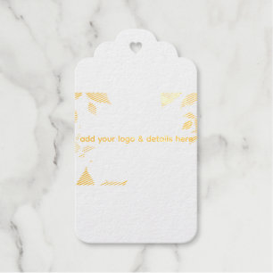 Elegant Green Leaves Botanical Floral Business Car Foil Gift Tags