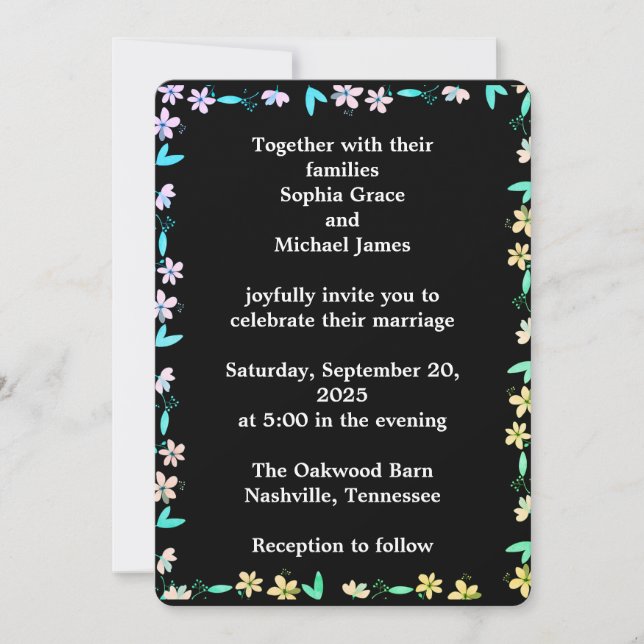 Elegant Green Leaves Nature Design | Minimal Botan Invitation (Front)