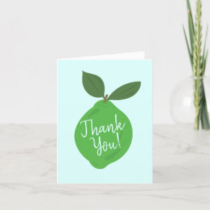 Elegant Green Lime Letterpress Thank You Card