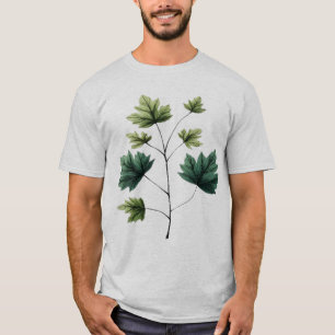 Elegant Green Maple Leaves Branch Art T-Shirt