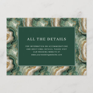 Elegant Green Marbled Details Enclosure Card