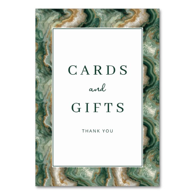 Elegant Green Marbled Gratitude Card (Front)