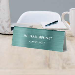 Elegant Green Metallic Professional Business Table Tent