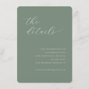 Elegant Green Minimalist Calligraphy Enclosure Card
