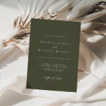 Elegant  Green Minimalist Wedding Invitation<br><div class="desc">Designed to coordinate with for the «Modern Classic» Wedding Invitation Collection. To change details,  click «Personalize». View the collection link on this page to see all of the matching items in this beautiful design or see the collection here: https://bit.ly/3H2bCfh</div>