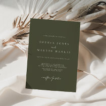 Elegant  Green Minimalist Wedding Invitation