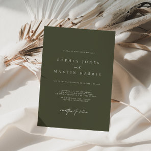 Elegant  Green Minimalist Wedding Invitation