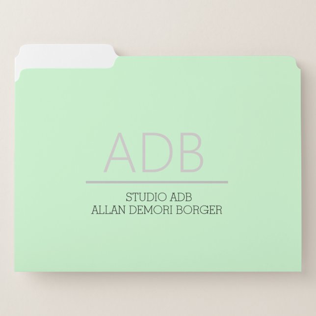 Elegant Green Mint File Folders (Front Left)