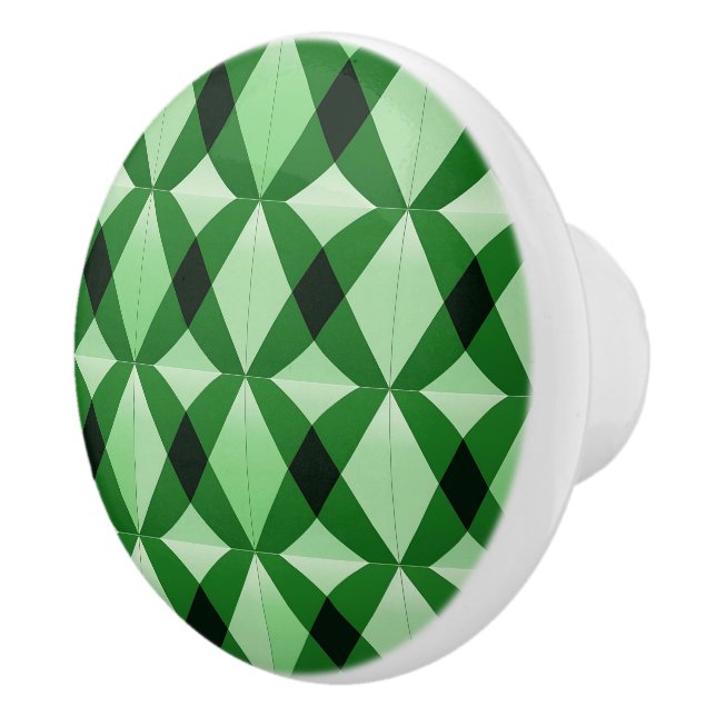 Elegant Green Modern Chic Stylish Pattern Ceramic Knob (Right)