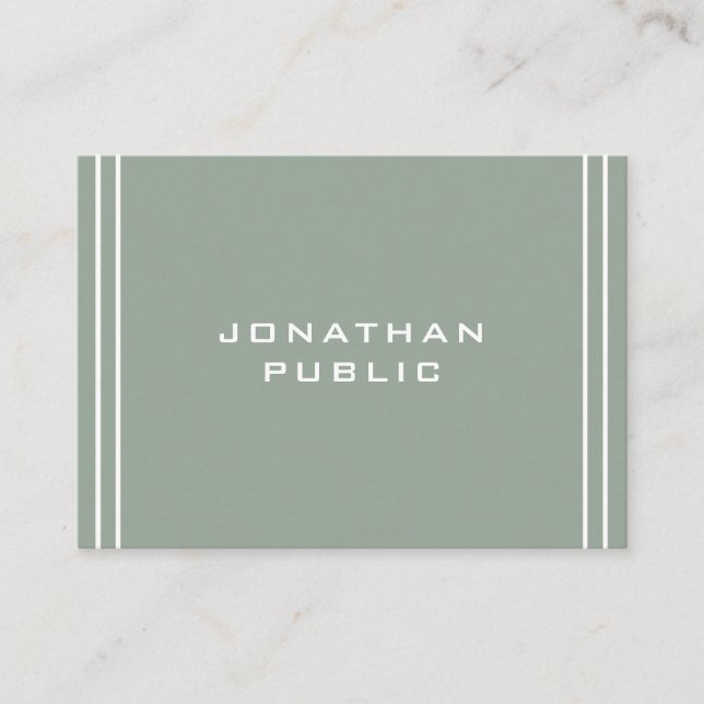 Elegant Green Modern Simple Template Professional Business Card (Front)