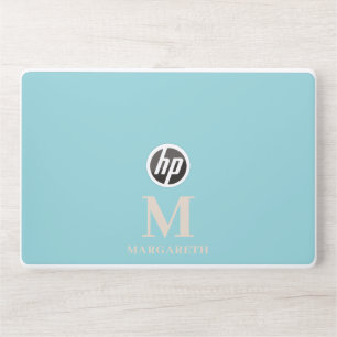 Elegant Green Monogram HP Laptop Skin