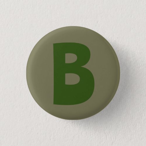 Elegant Green Monogram Initial Letter Button
