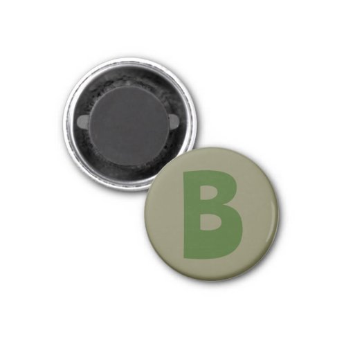Elegant Green Monogram Initial Letter Magnet