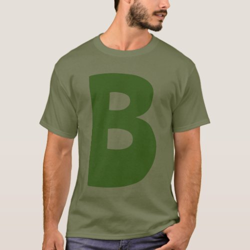 Elegant Green Monogram Initial Letter T_Shirt