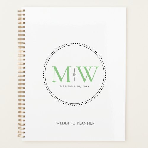 Elegant Green Monogram Wedding Planner