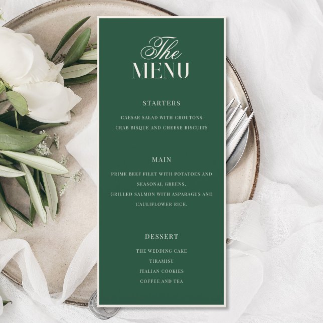 Elegant Green Old Money Wedding Menu (Creator Uploaded)