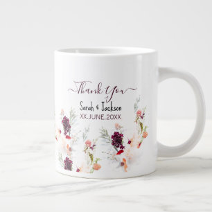 ELEGANT GREEN, ORANGE, RED & WINE BABY SHOWER GIANT COFFEE MUG