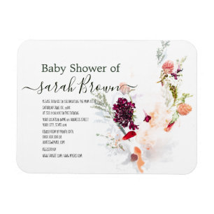ELEGANT GREEN, ORANGE, RED & WINE  BABY SHOWER MAGNET