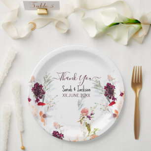 ELEGANT GREEN, ORANGE, RED & WINE BABY SHOWER PAPER PLATES