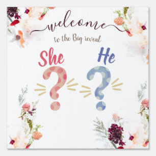ELEGANT GREEN, ORANGE, RED & WINE GENDER REVEAL  SIGN