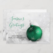 Elegant Green Ornament Festive Company Holiday (Front/Back)