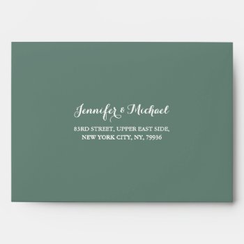 Elegant Green Party Wedding Rsvp Return Address Envelope by iCoolCreate at Zazzle