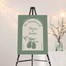 Elegant Green Pear Wedding Welcome Sign