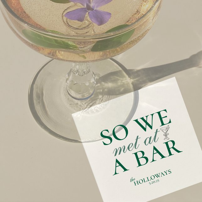 Elegant Green Personalized Cocktail Hour Wedding Napkins (These Elegant Sage Green Wedding Cocktail Napkins bring a refined touch to your reception!)