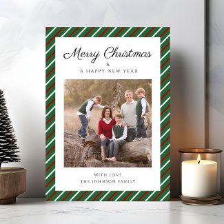 Elegant Green Photo Christmas