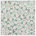 Elegant Green Pink Floral Watercolor Painting Fabric