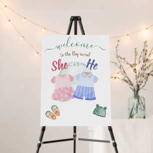 ELEGANT GREEN & PINK WATERCOLOR GENDER REVEAL  FOAM BOARD