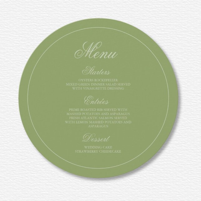 Elegant Green Pinstripe Wedding Menu (Creator Uploaded)