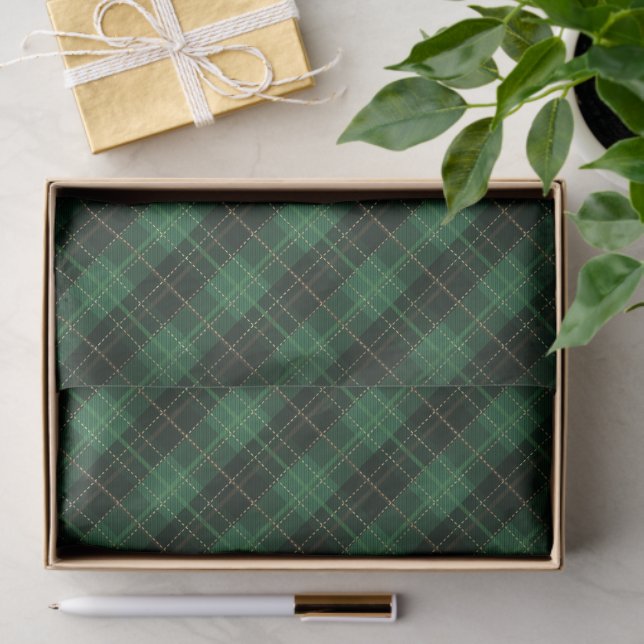 Elegant Green Plaid Christmas Holiday  Tissue Paper (Gift)